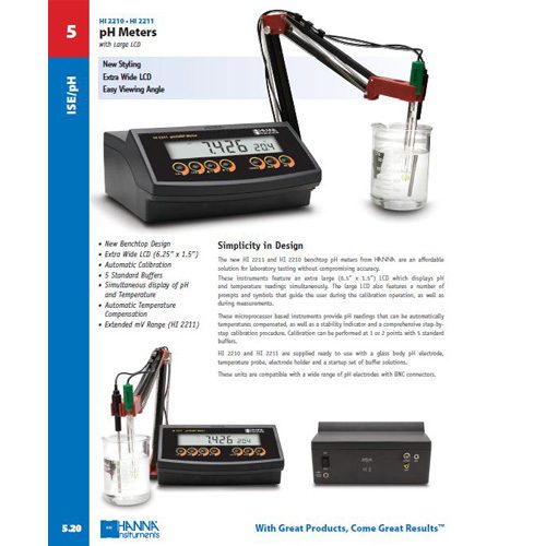 Hanna HI2211 Bench top pH Meter Hanna Romania - Image 2