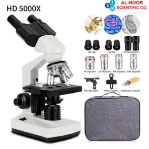 5000X HD Optics LED Light Laboratory Microscope Binocular